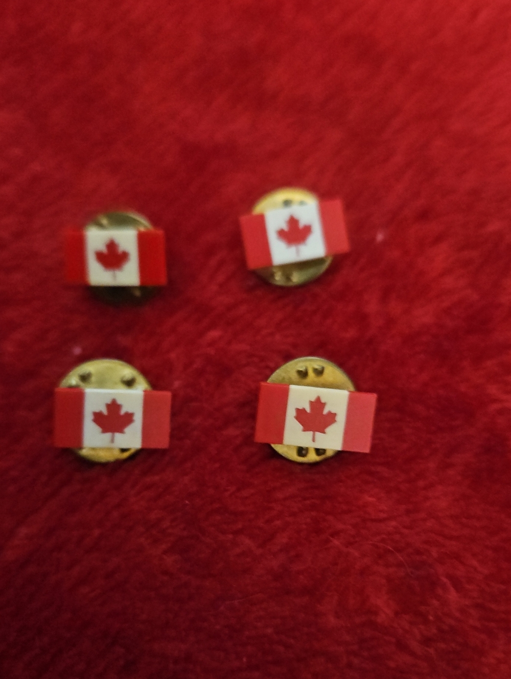 Canadian Flag Lapel Pins - Red & White Set of 4